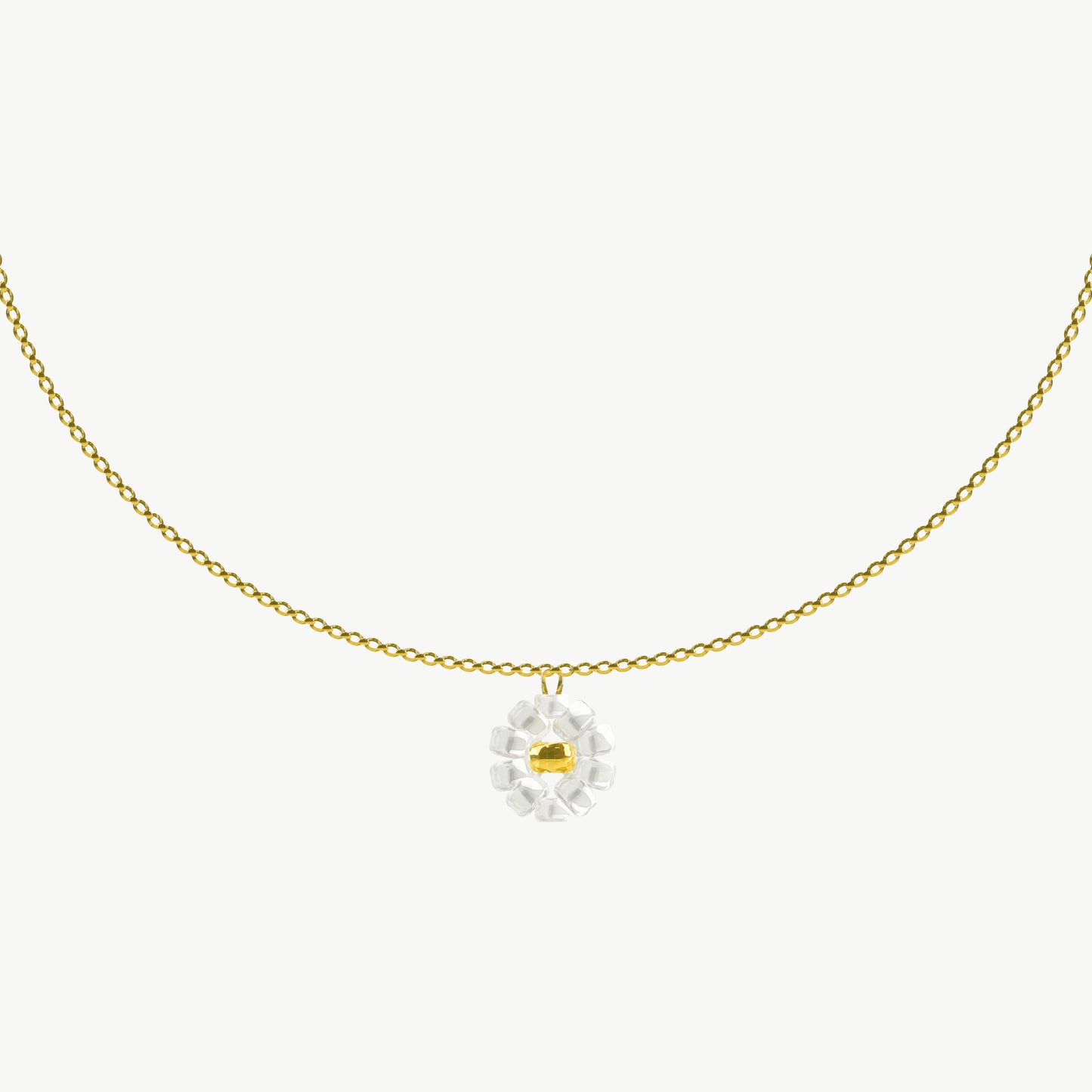 Collana oro con pendente margherita