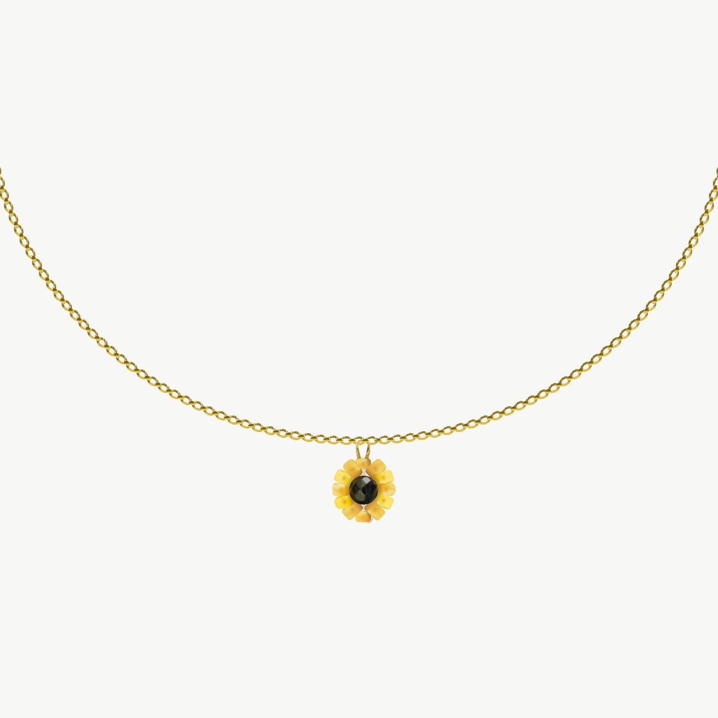 Collana oro con pendente girasole