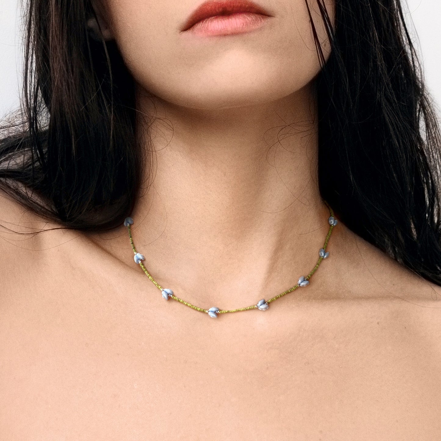 Collana tulipani celesti