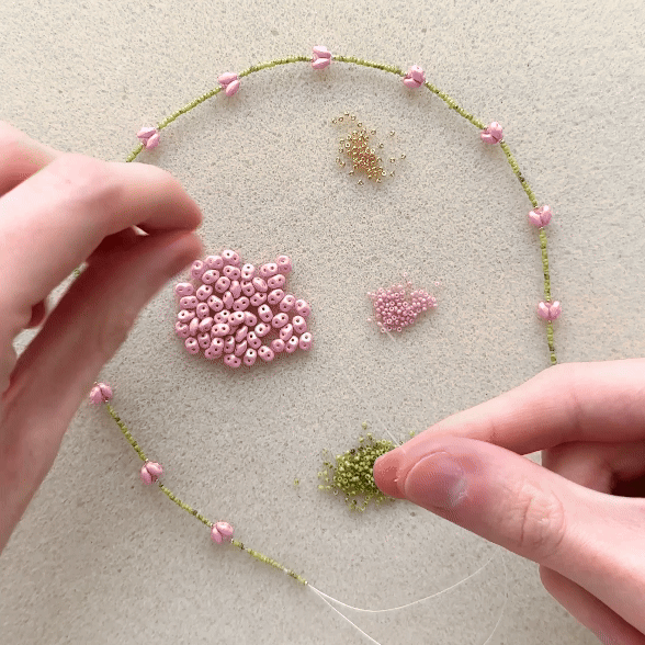 Bracciale tulipani rosa