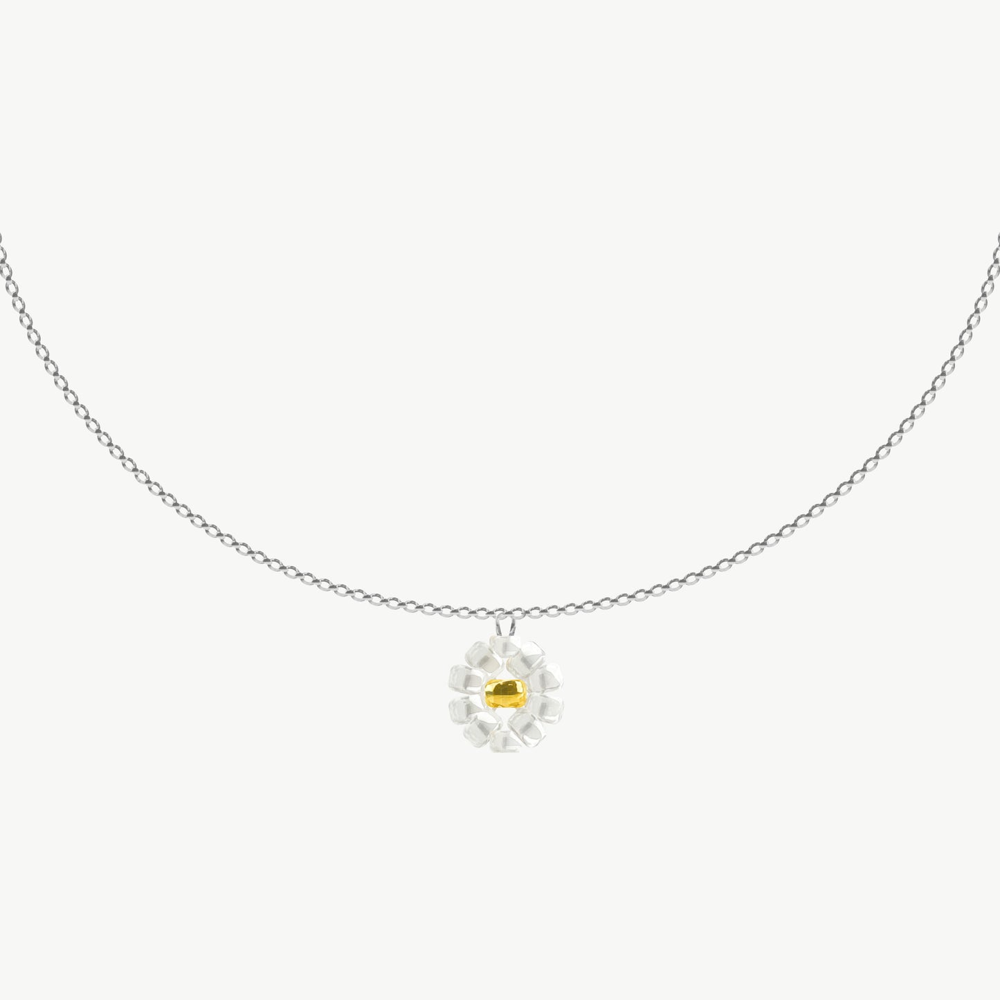 Collana argento con pendente margherita