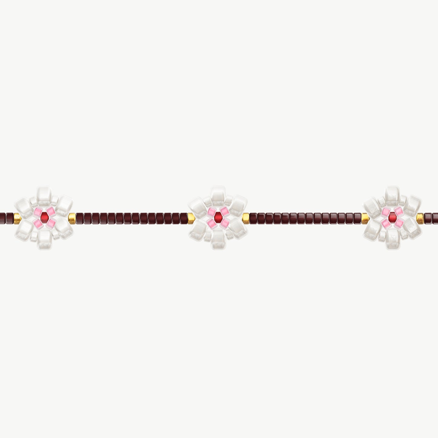 Bracciale fiori di ciliegio bianchi