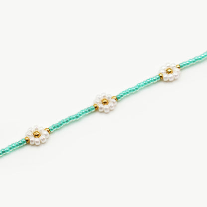 Bracciale margherite turchese