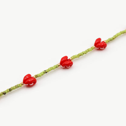 Bracciale tulipani rossi