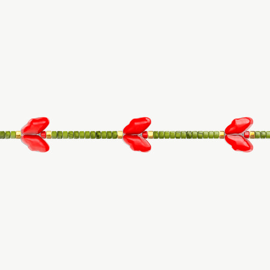 Bracciale tulipani rossi