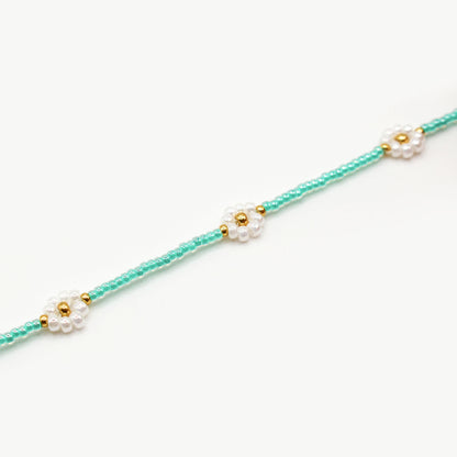 Collana margherite turchese
