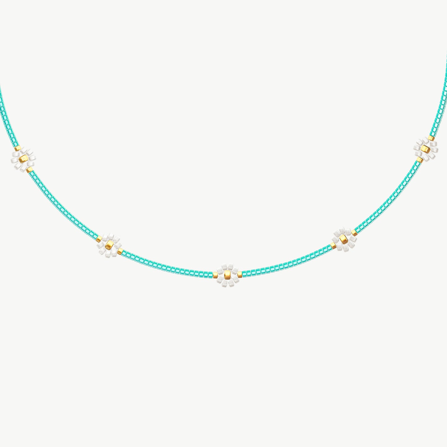 Collana margherite turchese