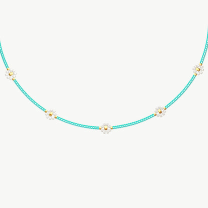 Collana margherite turchese