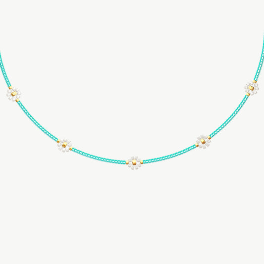 Collana margherite turchese