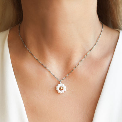 Collana argento con pendente margherita