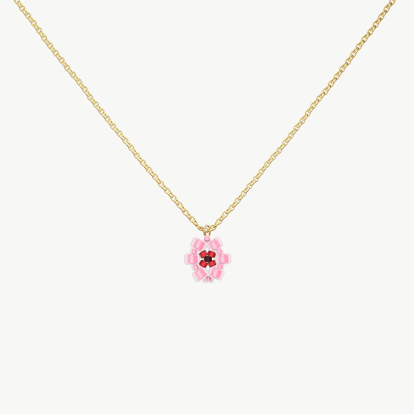 Collana oro con pendente fiore di ciliegio