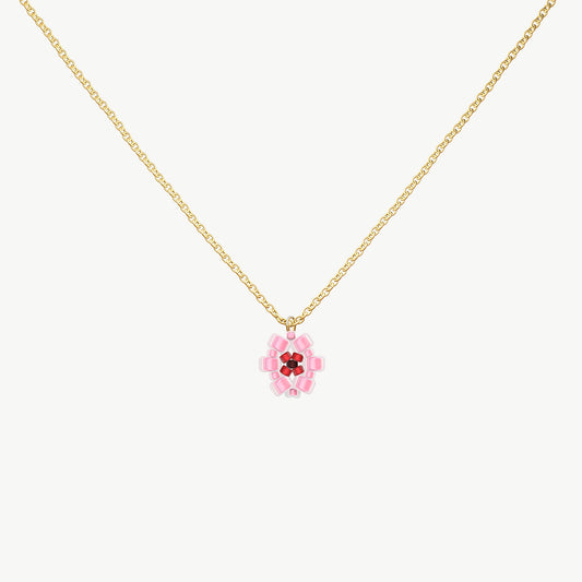 Collana oro con pendente fiore di ciliegio