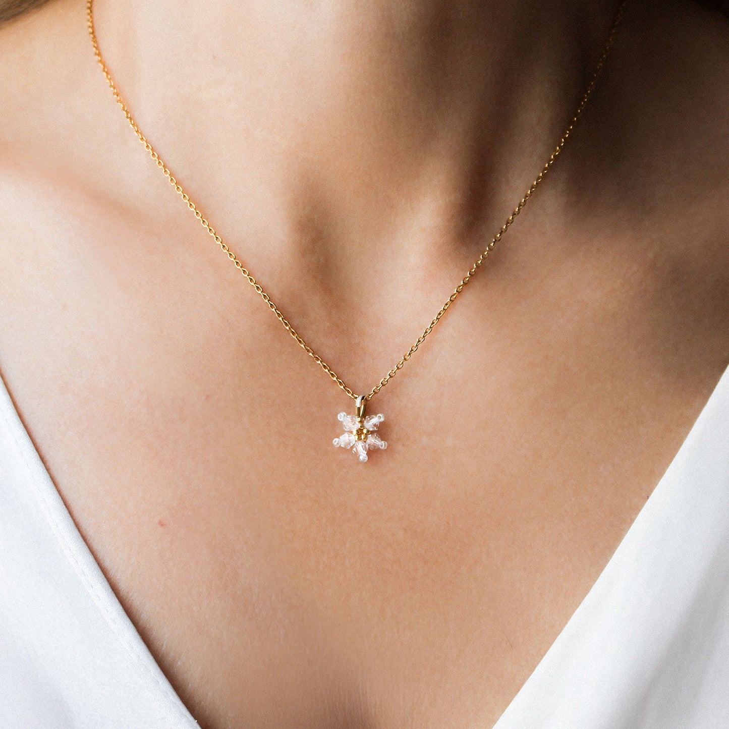 Collana pendente stella alpina