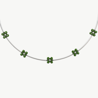 Collana quadrifogli argento