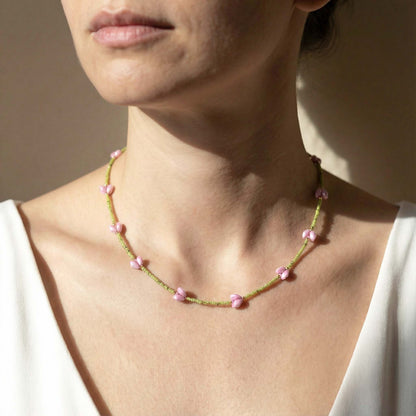 Collana tulipani rosa