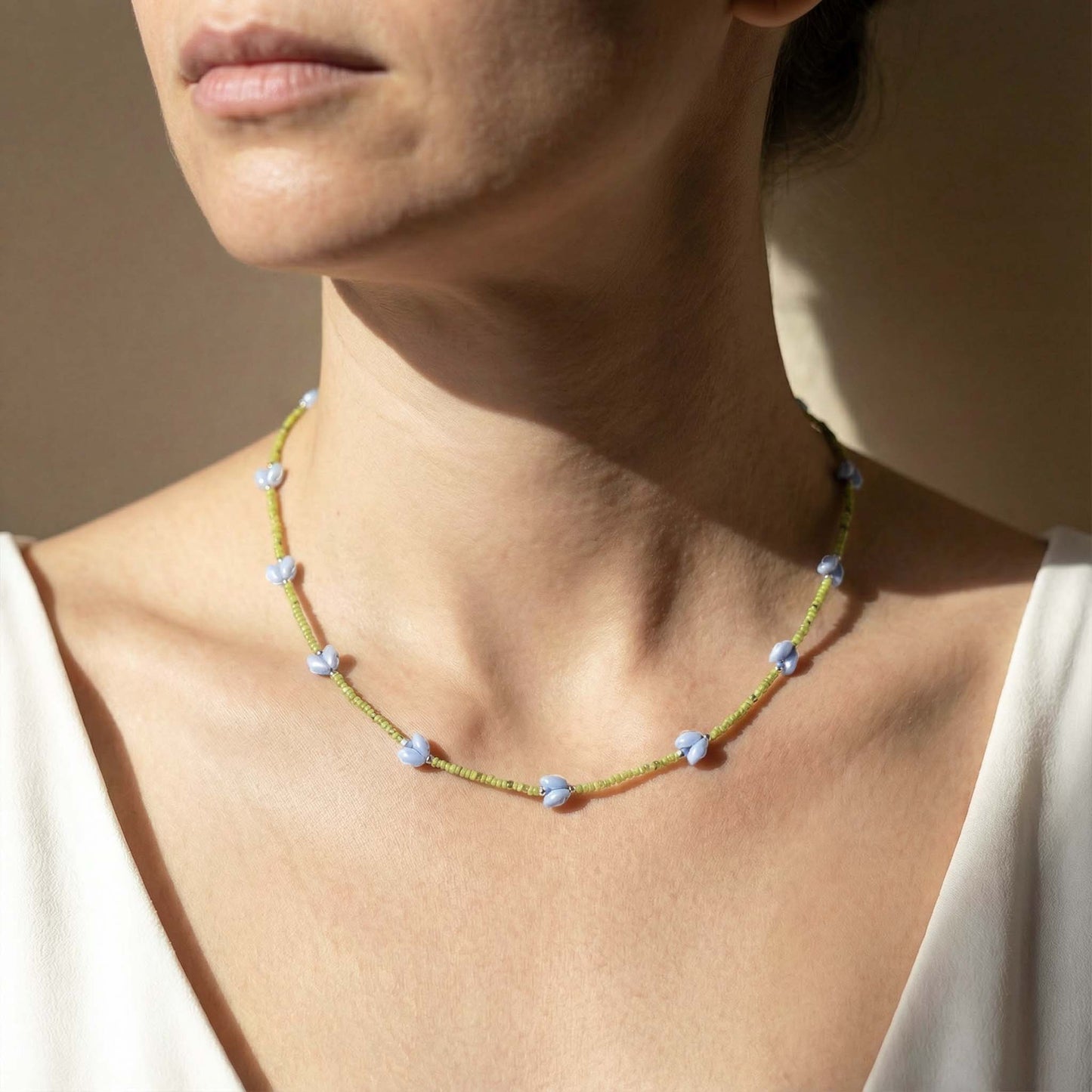 Collana tulipani celesti