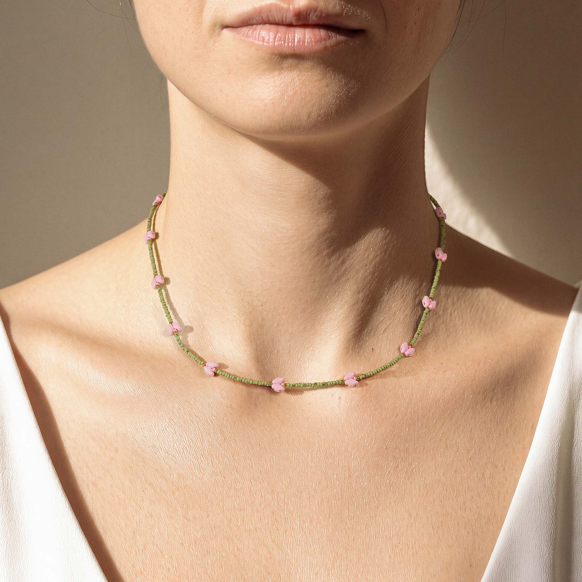 Collana tulipani rosa