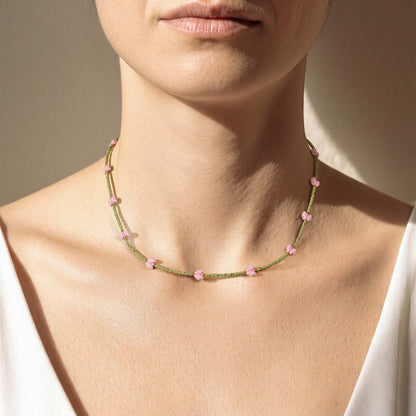 Collana tulipani rosa