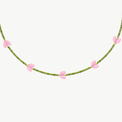 Collana tulipani rosa