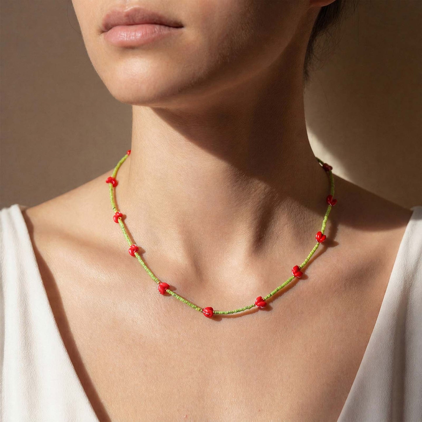 Collana tulipani rossi