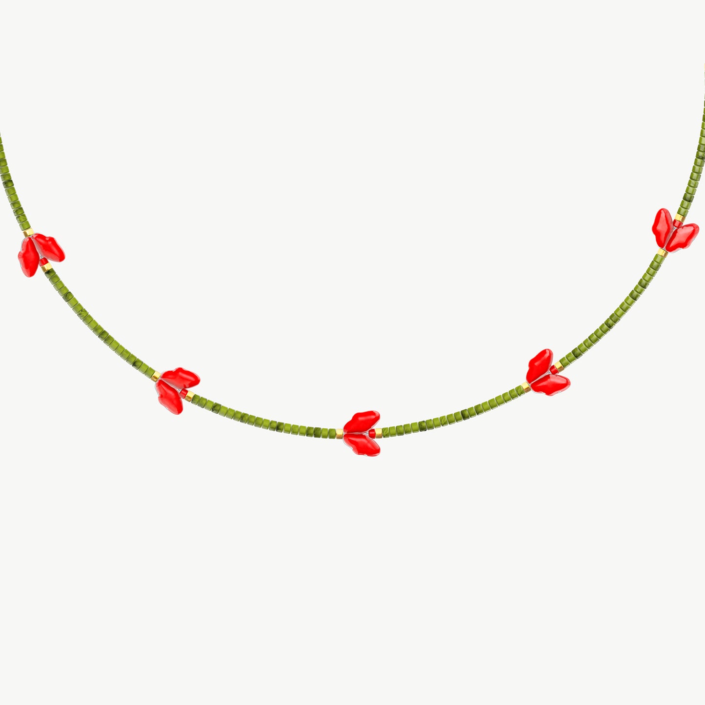 Collana tulipani rossi