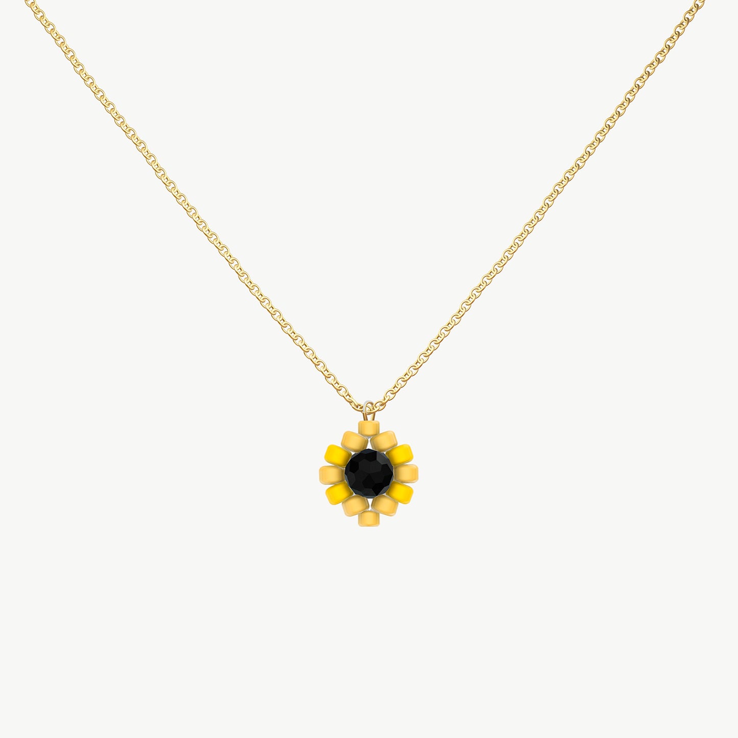 Collana oro con pendente girasole